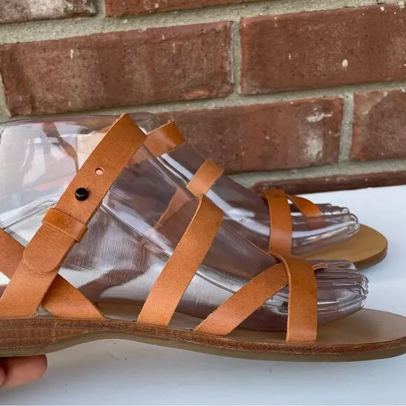 Laiik Handmade Greek Warrior Goddess Straps Leather Sandals Sofia Size 39 US 9