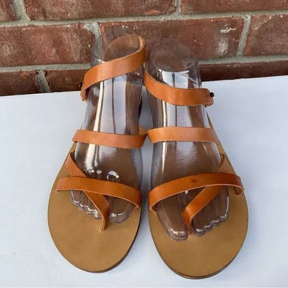 Laiik Handmade Greek Warrior Goddess Straps Leather Sandals Sofia Size 39 US 9