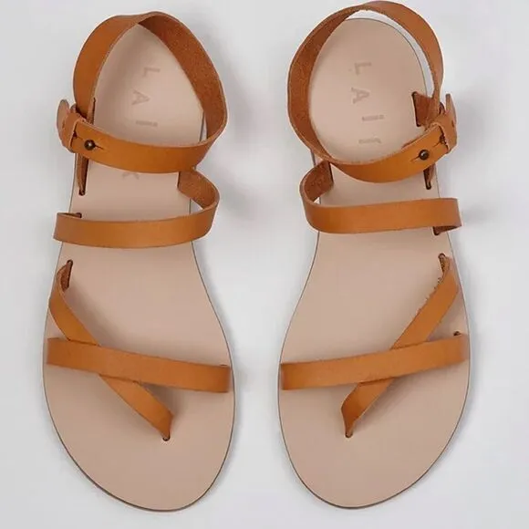 Laiik Handmade Greek Warrior Goddess Straps Leather Sandals Sofia Size 39 US 9