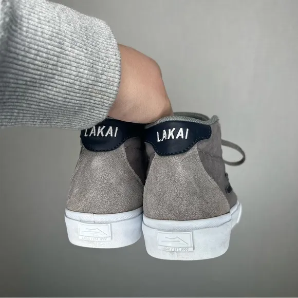 LAKAI | Men's Gray and Navy High-Top Sneakers 6 Skater Skateboard