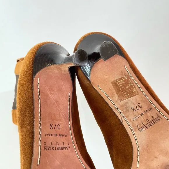 Lambertson Truex Suede Kitten Heel Chelsea Boots w Pointed Toe