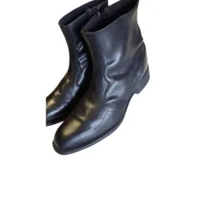 Laredo Mens Black Goat Leather Hoxie Western Ankle Side Zip-Up Boots Sz 11 EW