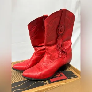Laredo Red Heeled Boots with Western Flair