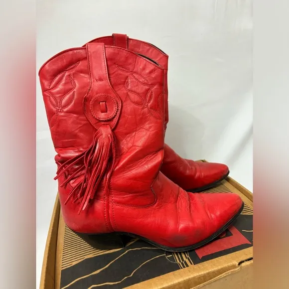 Laredo Red Heeled Boots with Western Flair
