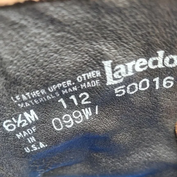 Laredo Sara Rose Western Boots Leather Tan Kiltie Rope Lace-Up Size 6.5 Cowboy