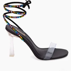 Larroudé - Disco Gloria Embellished Wrap Sandals