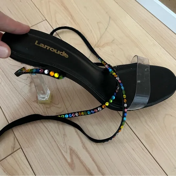 Larroudé - Disco Gloria Embellished Wrap Sandals