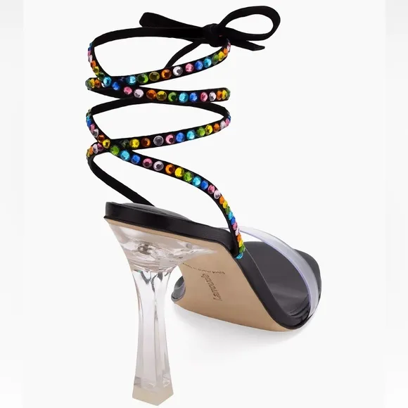 Larroudé - Disco Gloria Embellished Wrap Sandals