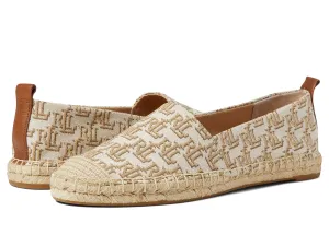 Lauren Ralph Lauren Cameryn II Monogram Jacquard Espadrille Khaki/Deep Saddle Tan 8 B (M)