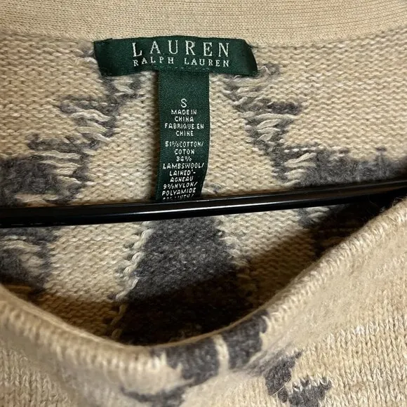 Lauren Ralph Lauren Chunky Aztec Southwestern Wool Linen sweater Size S