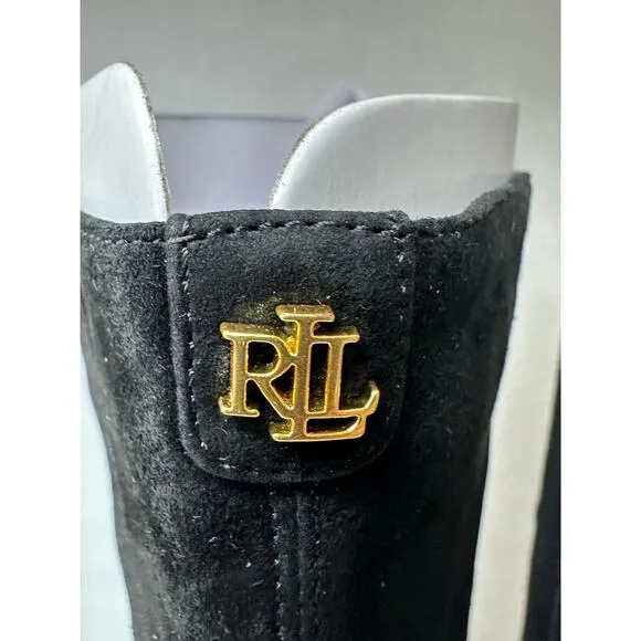 Lauren Ralph Lauren Women's Artizan Suede Tall Slouch Boots Black Size 7B NWT
