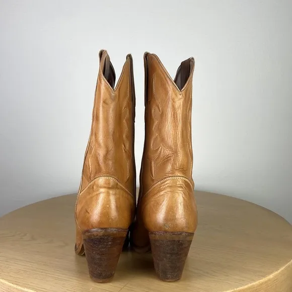 Leather Heeled Western Boot Women's 7 Coastal Cowgirl Cowboy Classic Retro Boho