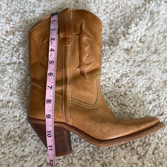 Leather Heeled Western Boot Women's 7 Coastal Cowgirl Cowboy Classic Retro Boho