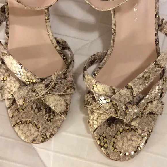 Leather Snake Print Sandals