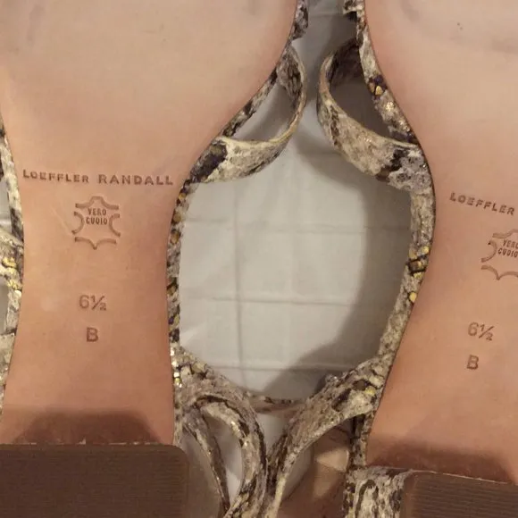 Leather Snake Print Sandals