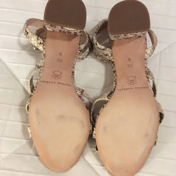 Leather Snake Print Sandals