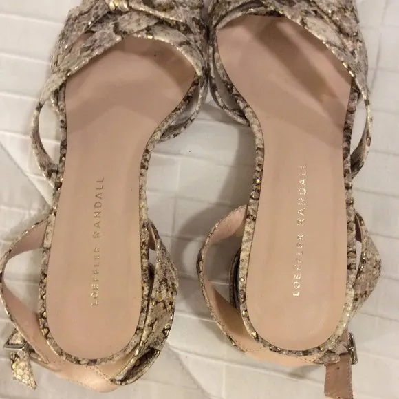 Leather Snake Print Sandals