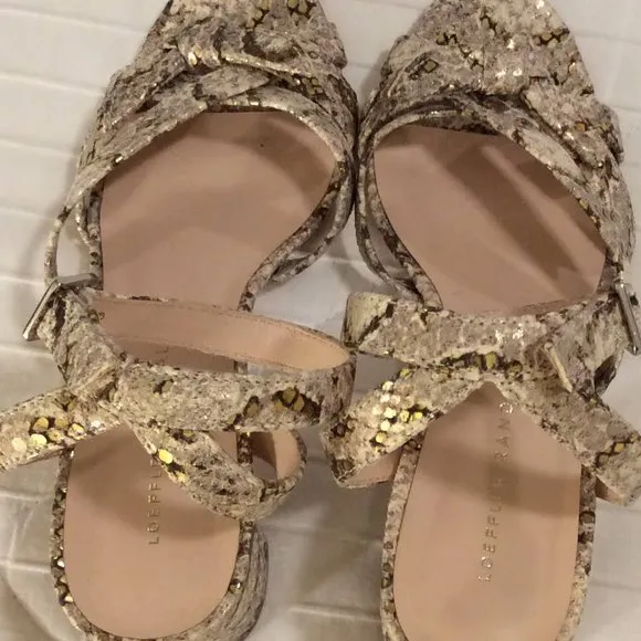 Leather Snake Print Sandals