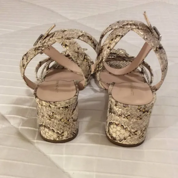 Leather Snake Print Sandals