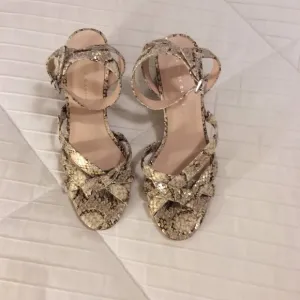 Leather Snake Print Sandals