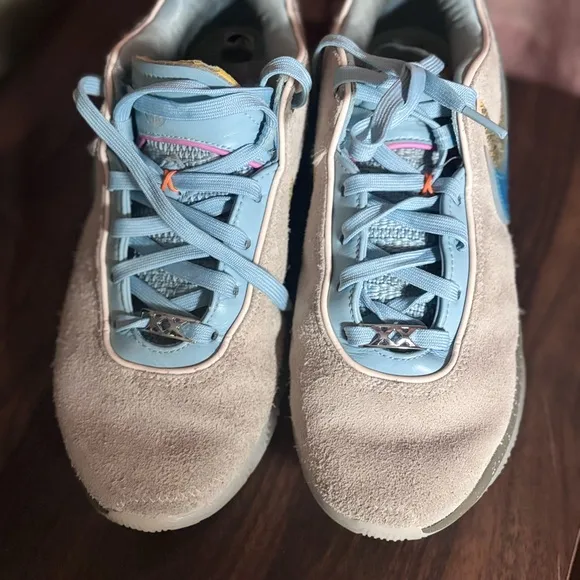 LeBron Nike Gray and Blue Sneakers