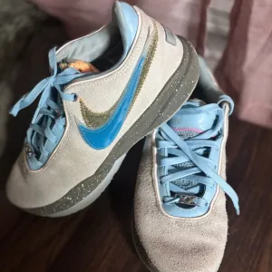 LeBron Nike Gray and Blue Sneakers