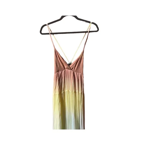 Letarte Ombre Layered Chiffon Halter Dress