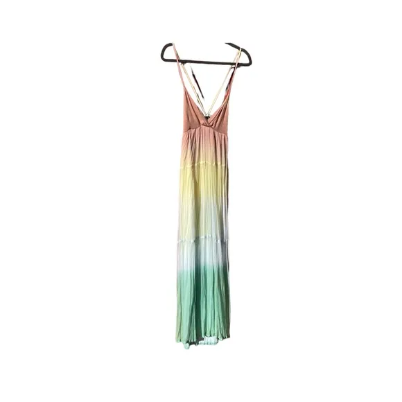Letarte Ombre Layered Chiffon Halter Dress