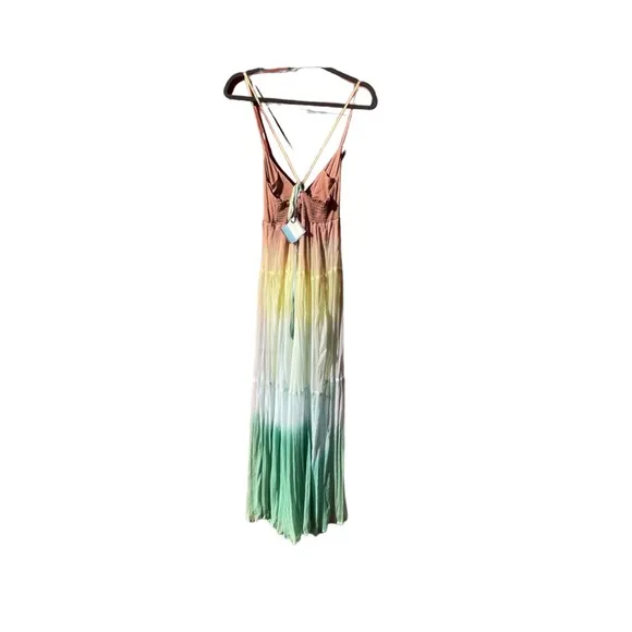 Letarte Ombre Layered Chiffon Halter Dress