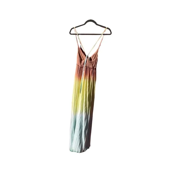 Letarte Ombre Layered Chiffon Halter Dress