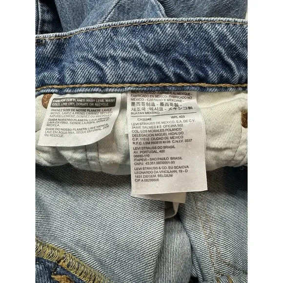 Levi's Big E 511 Slim Fit Jeans W34 L32 Thrashed Distressed Mid Wash Denim Mens