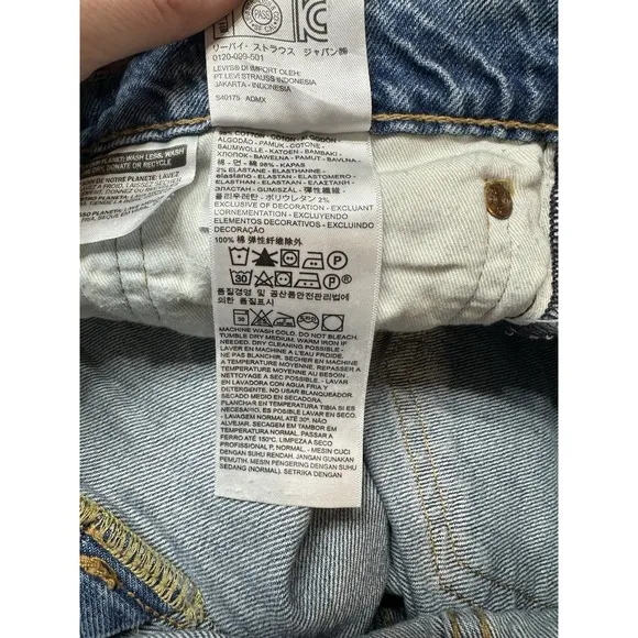 Levi's Big E 511 Slim Fit Jeans W34 L32 Thrashed Distressed Mid Wash Denim Mens
