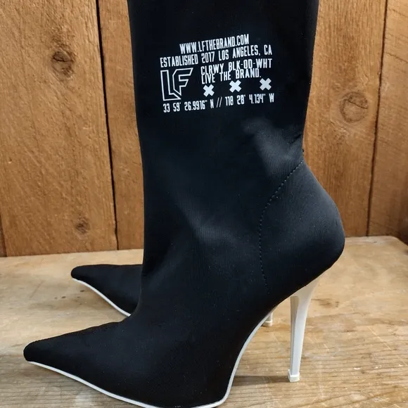 LF by Jeffrey Campbell neoprene vedette boots Booties pointed toe y2k size 7