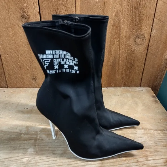 LF by Jeffrey Campbell neoprene vedette boots Booties pointed toe y2k size 7
