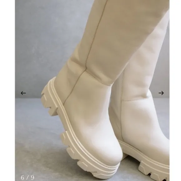 LIKE NEW ALOHAS KATIUSKA IVORY BOOTS SZ EU 39 - US 8 / 8.5