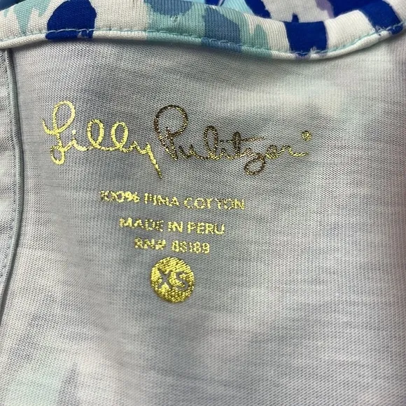 LILLY PULITZER “Beacon” Cotton Pineapple/Tribal Border 3/4 SLV Preppy Dress XS