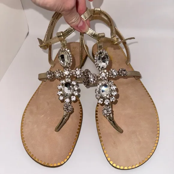 Lilly Pulitzer Gold Katie Embellished Sandals