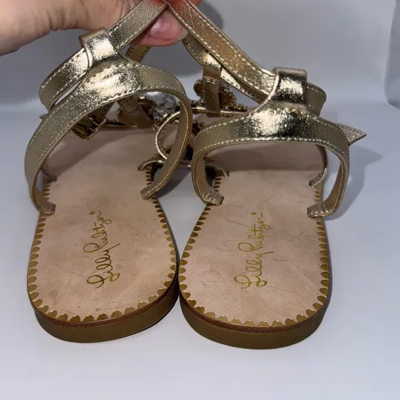 Lilly Pulitzer Gold Katie Embellished Sandals