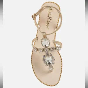Lilly Pulitzer Gold Katie Embellished Sandals