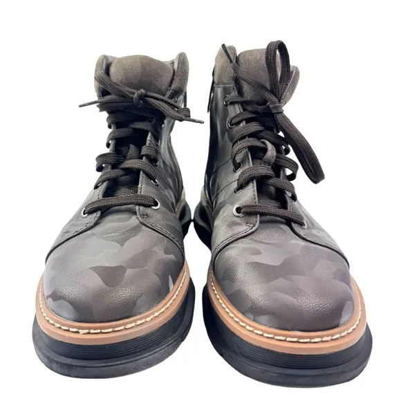Linea Paolo Boca Brown Camo Lace Up Boots - Women’s Size 7
