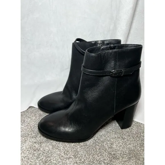 LK Bennett Bryony Women's Black Leather Ankle Boots Size 40 NWOT