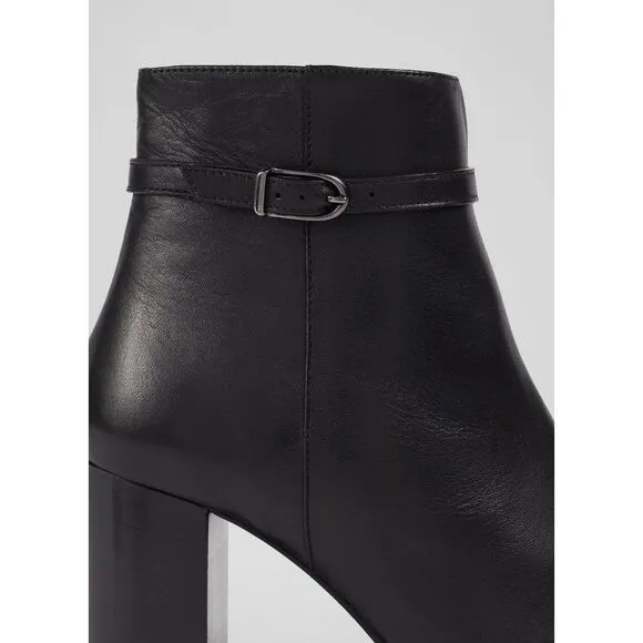 LK Bennett Bryony Women's Black Leather Ankle Boots Size 40 NWOT
