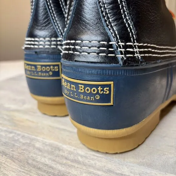 LL Bean Boots Women's Leather‎ Raven Blue Classic Bean Boots Made in USA Size 11