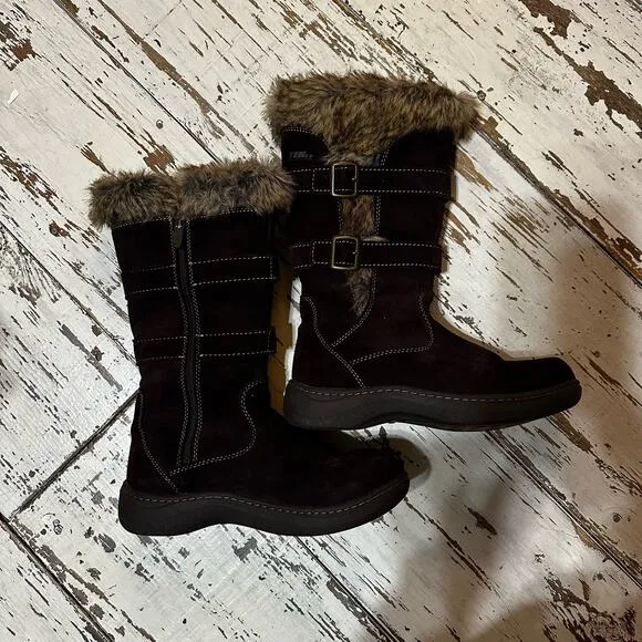 L.L. Bean Brown Waterproof Nordic Zip Boots Size 6.5 Medium