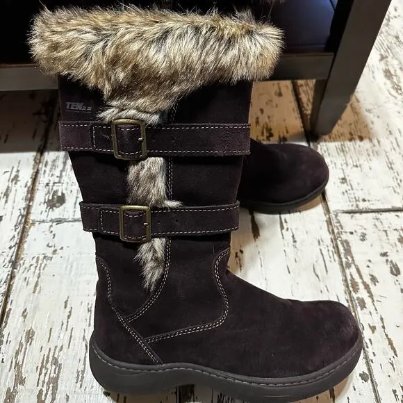 L.L. Bean Brown Waterproof Nordic Zip Boots Size 6.5 Medium
