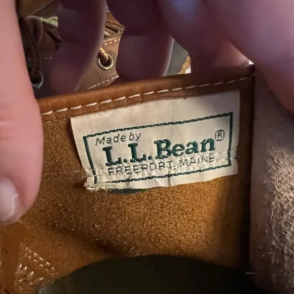 L.L. BEAN Classic Bean Boots Rubber and Leather Waterproof Brown Tan Men's Sz 10