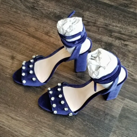 Loeffler Randall Elayna Navy Velvet Sandals