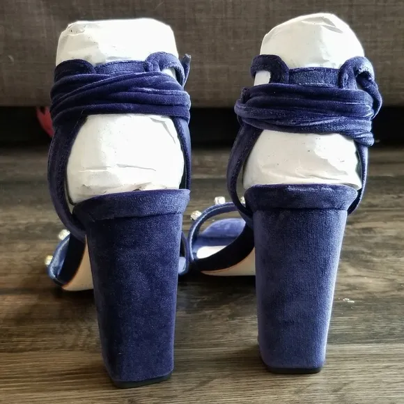 Loeffler Randall Elayna Navy Velvet Sandals