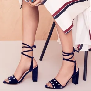 Loeffler Randall Elayna Navy Velvet Sandals