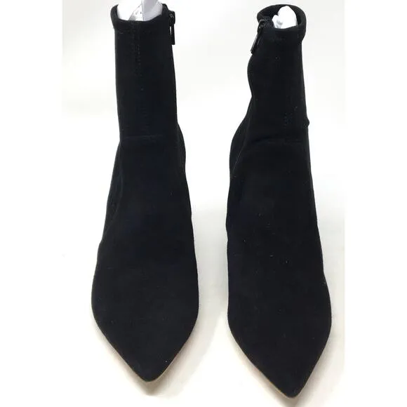 Loeffler Randall Isla Women's Size 6B Black Suede Pointed Toe Chunky-Heel Boots